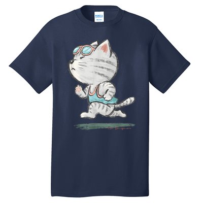 Cat Runner Cute Kitten Running Marathon Sports Toru Sanogawa Tall T-Shirt