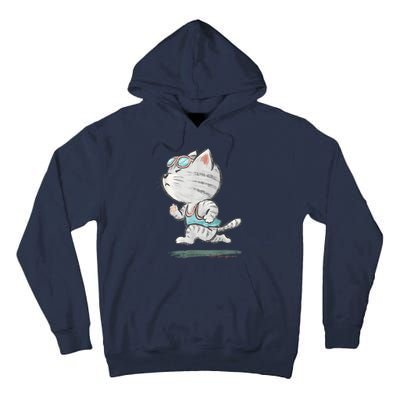 Cat Runner Cute Kitten Running Marathon Sports Toru Sanogawa Tall Hoodie