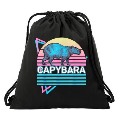 Capybara Retro Drawstring Bag