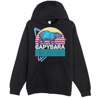 Capybara Retro Premium Pullover Hoodie