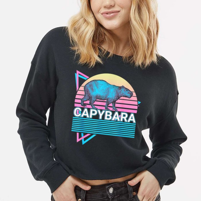 Capybara Retro Cropped Pullover Crew