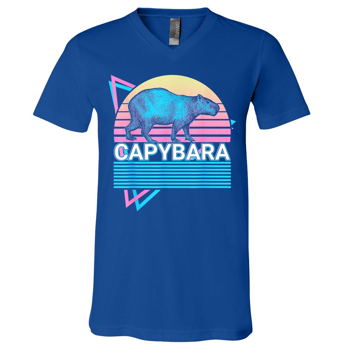 Capybara Retro V-Neck T-Shirt