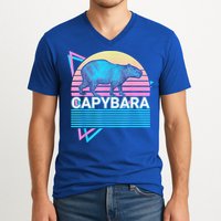 Capybara Retro V-Neck T-Shirt
