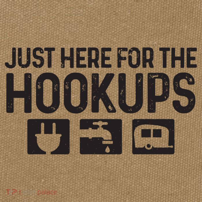 Camping Rv Caravan Motorhome Just Here For The Hookups Funny Cotton Canvas Backpack