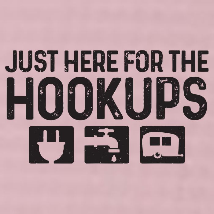 Camping Rv Caravan Motorhome Just Here For The Hookups Funny 25L Jumbo Tote