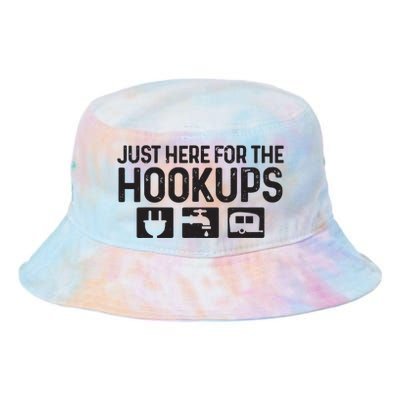 Camping Rv Caravan Motorhome Just Here For The Hookups Funny Tie Dye Newport Bucket Hat