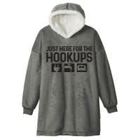 Camping Rv Caravan Motorhome Just Here For The Hookups Funny Hooded Wearable Blanket