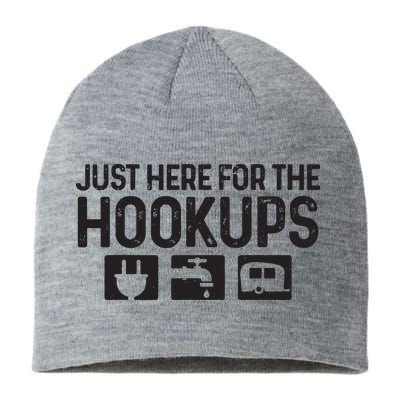 Camping Rv Caravan Motorhome Just Here For The Hookups Funny Sustainable Beanie