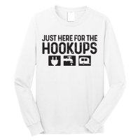 Camping Rv Caravan Motorhome Just Here For The Hookups Funny Long Sleeve Shirt