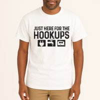 Camping Rv Caravan Motorhome Just Here For The Hookups Funny Tall T-Shirt