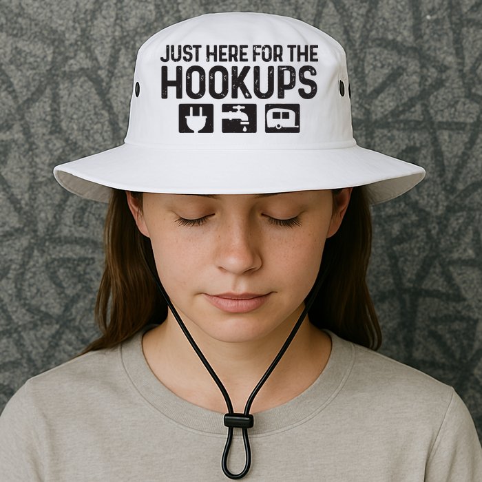 Camping Rv Caravan Motorhome Just Here For The Hookups Funny Bucket Hat