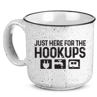 Camping Rv Caravan Motorhome Just Here For The Hookups Funny 15oz Campfire Ceramic Mug