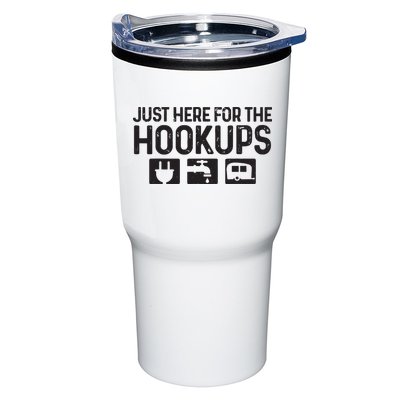 Camping Rv Caravan Motorhome Just Here For The Hookups Funny Tumbler
