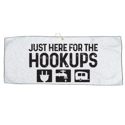 Camping Rv Caravan Motorhome Just Here For The Hookups Funny Large Microfiber Waffle Golf Towel