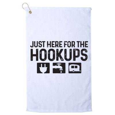 Camping Rv Caravan Motorhome Just Here For The Hookups Funny Golf Towel
