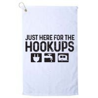 Camping Rv Caravan Motorhome Just Here For The Hookups Funny Golf Towel