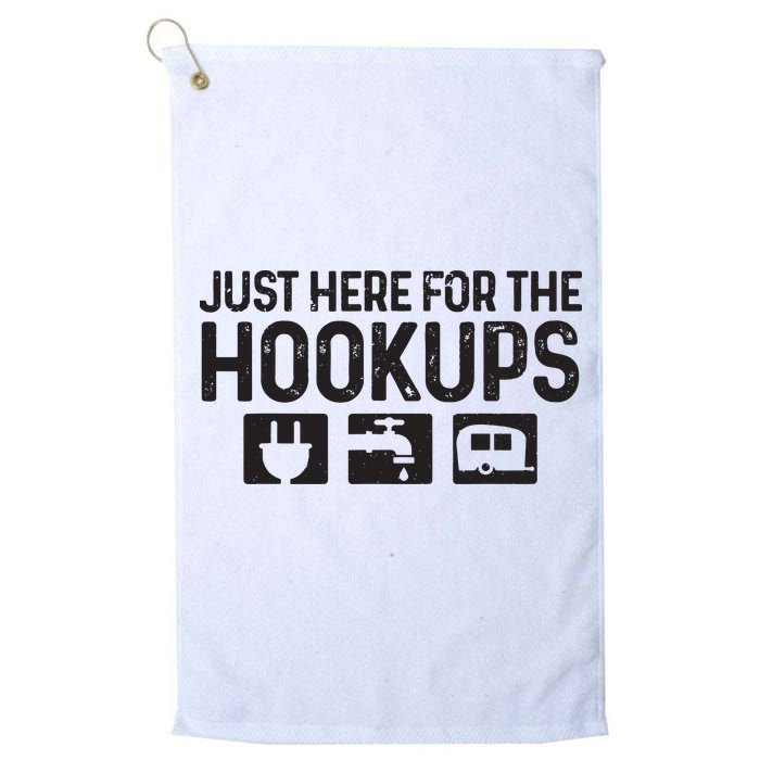 Camping Rv Caravan Motorhome Just Here For The Hookups Funny Golf Towel