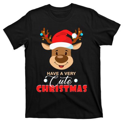 Cute Reindeer Christmas Pajama For Kids Christmas T-Shirt