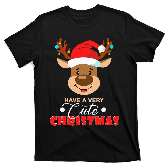 Cute Reindeer Christmas Pajama For Kids Christmas T-Shirt