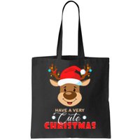 Cute Reindeer Christmas Pajama For Kids Christmas Tote Bag