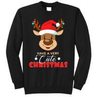 Cute Reindeer Christmas Pajama For Kids Christmas Tall Sweatshirt