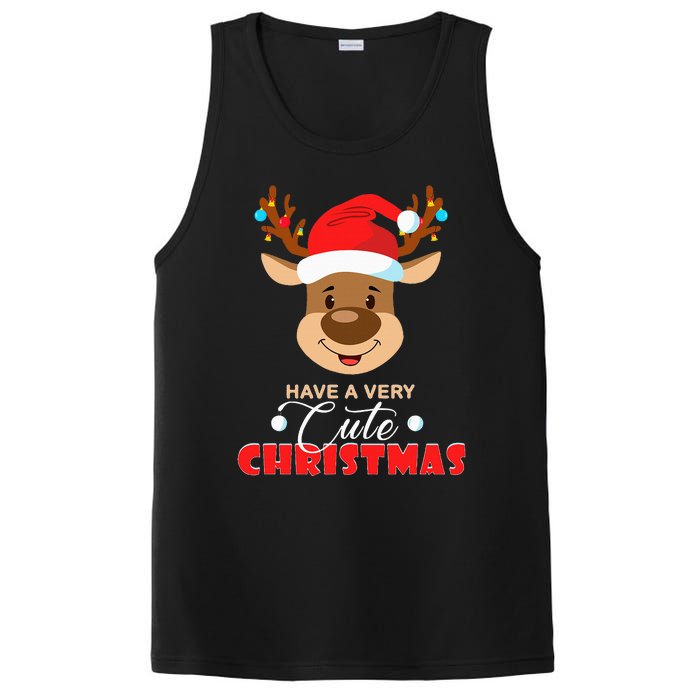 Cute Reindeer Christmas Pajama For Kids Christmas PosiCharge Competitor Tank