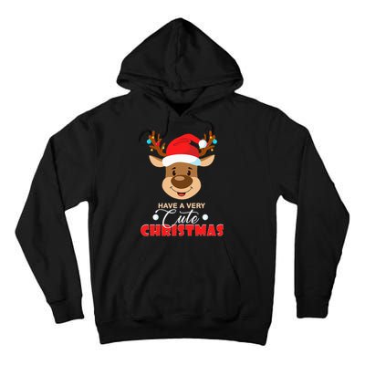 Cute Reindeer Christmas Pajama For Kids Christmas Tall Hoodie