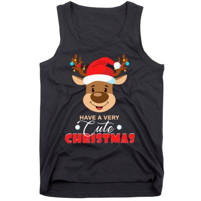 Cute Reindeer Christmas Pajama For Kids Christmas Tank Top