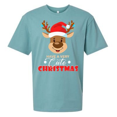 Cute Reindeer Christmas Pajama For Kids Christmas Sueded Cloud Jersey T-Shirt