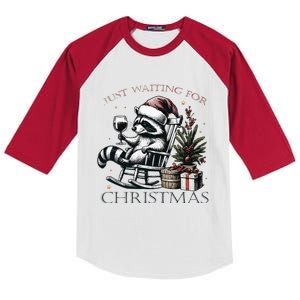 Christmas Raccoon Kids Colorblock Raglan Jersey