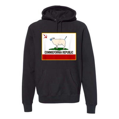 Commiefornia Republic California State Flag Funny Sheeple Premium Hoodie