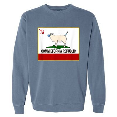 Commiefornia Republic California State Flag Funny Sheeple Garment-Dyed Sweatshirt