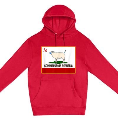 Commiefornia Republic California State Flag Funny Sheeple Premium Pullover Hoodie