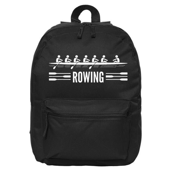 College Rowing Crew Row Team Boat 16 in Basic Backpack