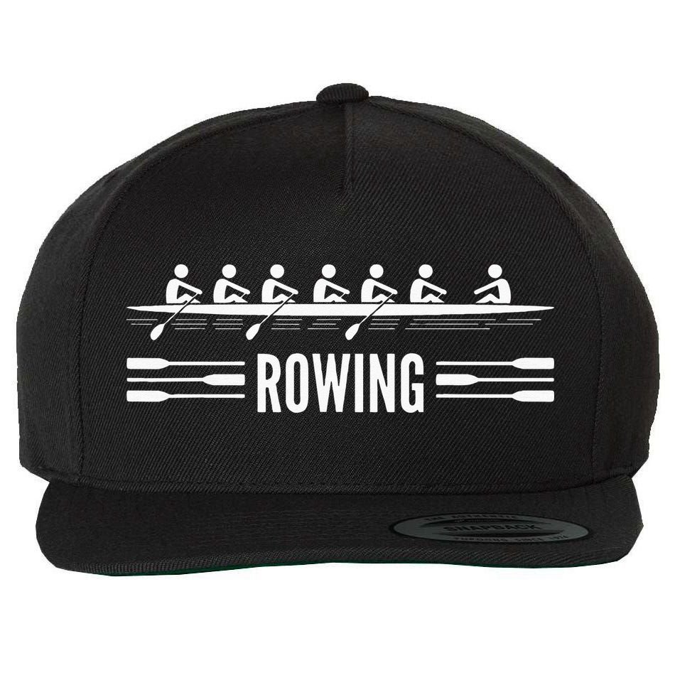 College Rowing Crew Row Team Boat Wool Snapback Cap