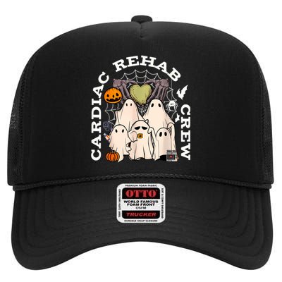 Cardiac Rehab Crew Rehab Nurse Spooky Halloween High Crown Mesh Back Trucker Hat