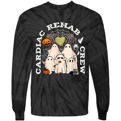 Cardiac Rehab Crew Rehab Nurse Spooky Halloween Tie-Dye Long Sleeve Shirt