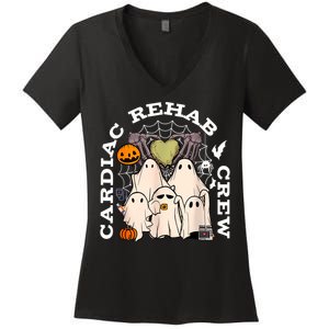 Cardiac Rehab Crew Rehab Nurse Spooky Halloween Women's V-Neck T-Shirt