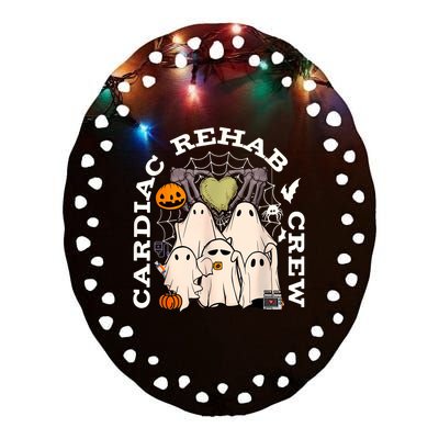 Cardiac Rehab Crew Rehab Nurse Spooky Halloween Ceramic Oval Ornament