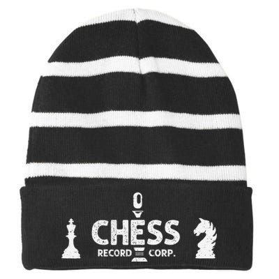 Chess Records Defunct Record Label Striped Beanie with Solid Band