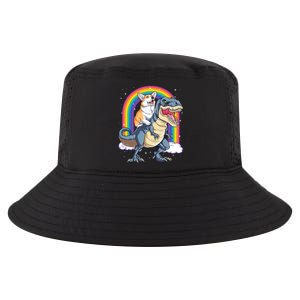 Corgi Riding Dinosaur T Rex Space Galaxy Rainbow Gift Cool Comfort Performance Bucket Hat