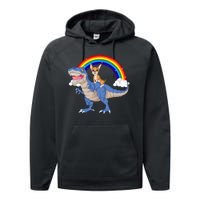 Chihuahua Riding Dinosaur Performance Fleece Hoodie