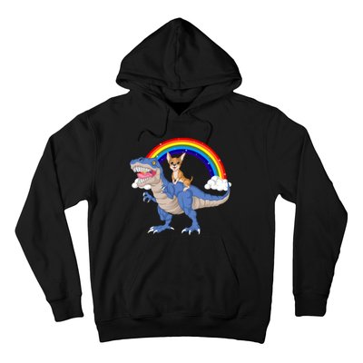 Chihuahua Riding Dinosaur Hoodie