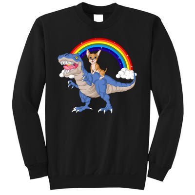 Chihuahua Riding Dinosaur Sweatshirt