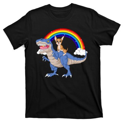 Chihuahua Riding Dinosaur T-Shirt