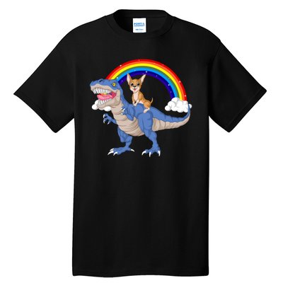 Chihuahua Riding Dinosaur Tall T-Shirt