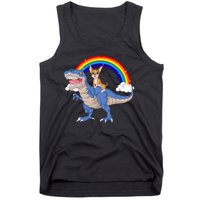 Chihuahua Riding Dinosaur Tank Top