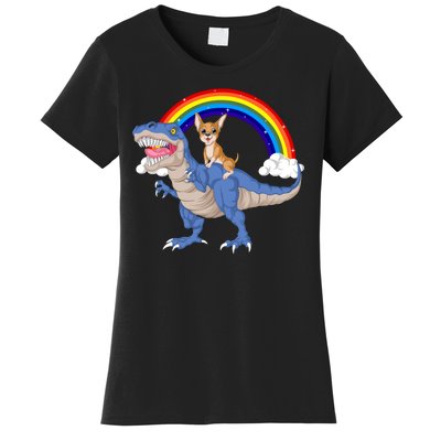 Chihuahua Riding Dinosaur Women's T-Shirt