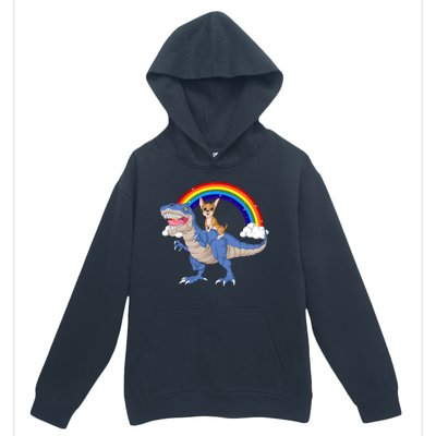 Chihuahua Riding Dinosaur Urban Pullover Hoodie