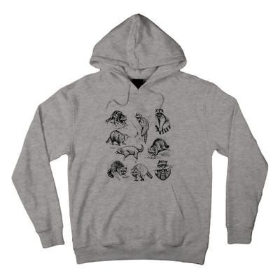 Cute Raccoon Drawing Racoon Portrait Sketch Wild Trash Panda Tall Hoodie